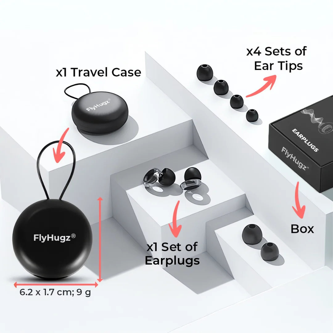 FlyHugz® Noise Reducing Travel Earplugs